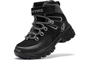 ASHION Boys Snow Boots Warm Winter Shoes Comfortable Trekking Ankle Suppor Hiking Sneakers