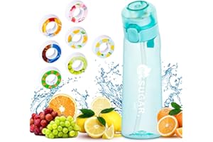 QCQHDU Air Water Bottle with 7 Flavour Pods, 650ml Water Bottle Set, Sports Water Bottles with Straw, 0 Sugar, 0 Calorie Drinking Fruit Fragrance Bottle for Fitness, Outdoor, Gift, Sport, Kids, Gift, New