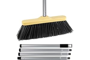 Aricasa Home Products - cod. 114/702 - Balai Industriel pour Usage extérieur avec poignée modulaire 4 pièces - Fibre Dure, Beige