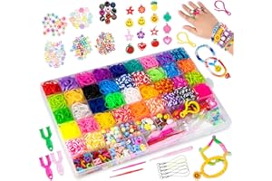 BLISSIQUEE Loom Band Kit 5000+,38 Colours Loom Rubber Band Bracelet Kit with Clips Charms Bead and Storage Box for DIY Friendship Bracelet Making Kit for Girl,Best Birthday Gift for 6-12 year old Kids