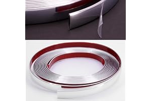 ‎RECAMBO RECAMBO Zierleiste Chrom - Vielseitig, Flexibel & Selbstklebend - 14mm x 5m