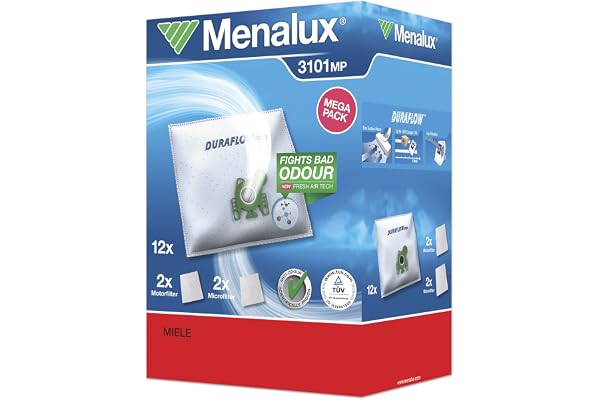 Menalux 3101 MP, 12 dammsugarpåsar, Duraflow Fresh med anti-lukt