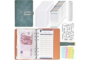 IJIAMY A6 Money Budget Ring Binder - Money Saving Wallet Organiser Binder with Pockets