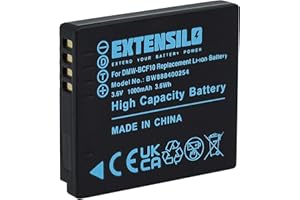 EXTENSILO 1x Batería reemplaza Panasonic CGA-S/106B, CGA-S/106C, CGA-S009 para cámara (1000 mAh, 3,7 V, Li-Ion)