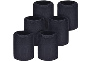 Willbond Muñequeras Deportivas para el Sudor, para Baloncesto, Tenis, fútbol, Correr, Trabajo, 6 Unidades