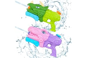 SACEMONTIC 2 Pcs Dino Wasserpistole Kinder 1400ml Wasserpistole Mit Großer Reichweite Wasserspritzpistole Wasserspritzpistolen Reichweite 10-11 Meter Water Gun Garten für Kinder und Erwachsene