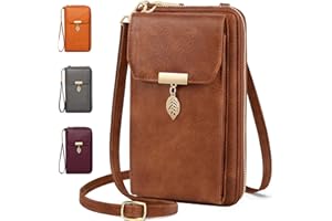 VOBUKE Handytasche mit Geldbörse zum Umhängen RFID Schutz Handy Tasche Damen Umhänge Leder Kleine Handy Umhängetasche Crossbody Schultertasche mit 12 Kartenfächer für Handy Unter 7,2 Zoll