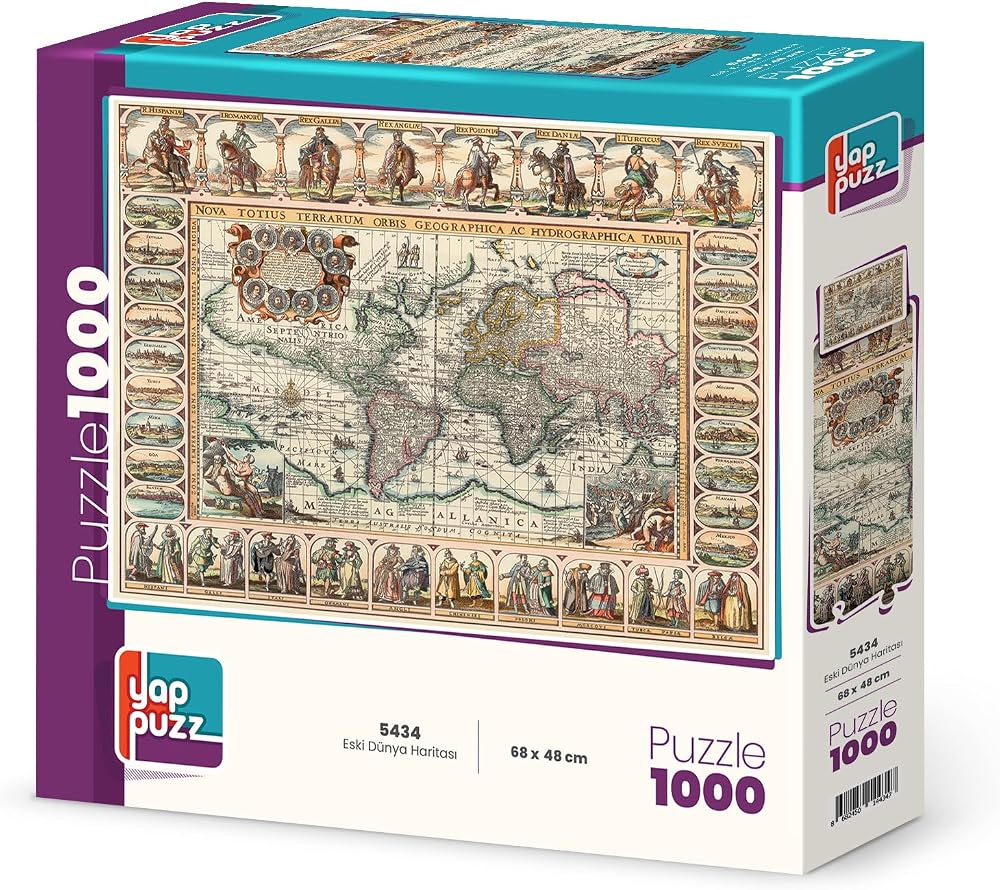 Yappuzz Eski Dünya Haritası 1000 Parça Puzzle