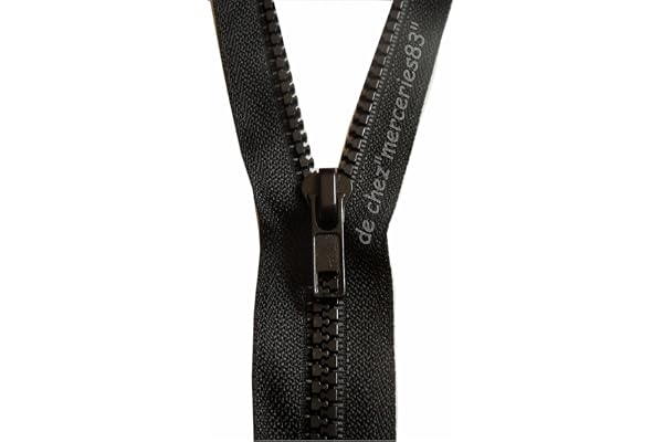 Fermeture Éclair 65 cm NOIR - MAILLE 5 mm - Ouvrable Séparable - Largeur 3 cm. (noir, 65 cm)