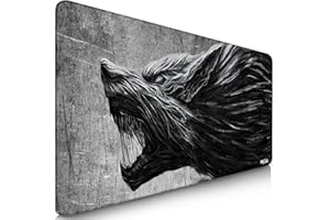 Sidorenko XXL Gaming Mousepad - 900 x 400 mm - bordi senza frange - antiscivolo - XXL tappetino mouse I desk pad - la superficie speciale migliora la velocità e la precisione I bianco