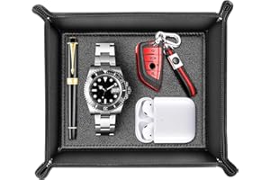 Ufkaa Gifts for Men, PU Leather Valet Tray, Unique Present Ideas for Him Husband Boyfriend Grandad Brother, Dad Gift from Son for Christmas Birthday Fathers Day Anniversary Valentines Day