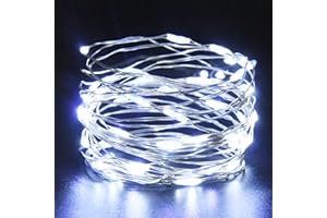 Etopgo Fairy Lights 5M /50 LED Battery Powered String Lights Christmas Cool White for Indoor Outdoor Decoration, Gift, Wedding,Christmas Decoration (Cool White)