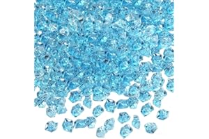 VEOIRXU 500 Piezas Cubitos de Hielo Acrílicos, Diamantes de Cristal, Piedras Preciosas Decorativas, Transparentes Gemas para Boda, DIY, Accesorios de Fotografía, Rellenos de Jarrón (5×7mm, Azul)