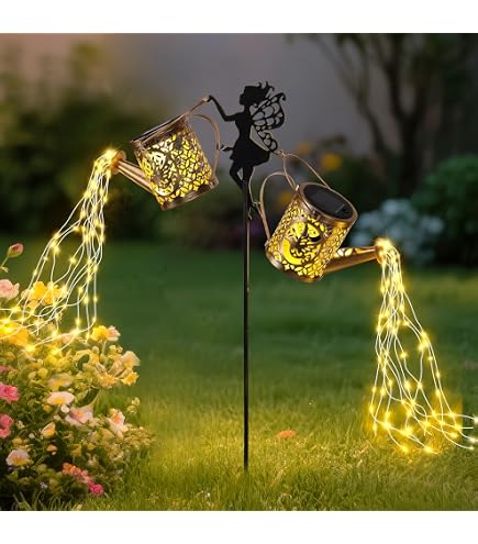 Fohil Lampade Solari da Giardino, 2 Pezzi Luci Solari Fiore LED, Luce Solare Esterno Decorazione da Giardino Impermeabile Decorazioni di Giardino, Prato, Natale Regali di Compleanno Per le Donne
