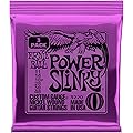 Ernie Ball Power Slinky Jeu de 3 cordes filées en nickel pour guitare électrique, calibre 11-48