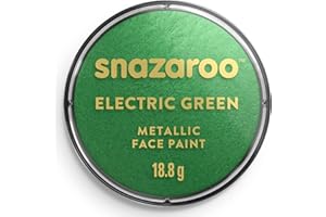 Snazaroo 1118422 makijaż dla dzieci, przyjazny dla skóry, hipoalergiczny makijaż twarzy na bazie wody, rozpuszczalny w wodzie, nie zawiera parabenów, 18ml - Electric Green