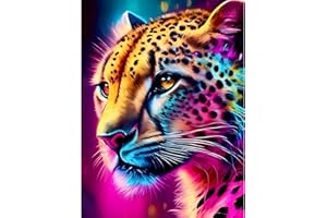 Bowetile DIY Leopard Diamond Painting Art Kits for Adults, Animal Diamond Art Painting Kits, Feline Full Drill Painting Rhinestone Embroidery Pictures for Beginners, Home Wall Decor 30x40 cm