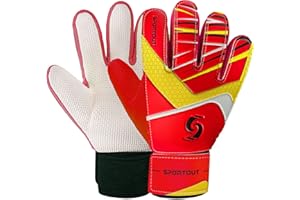 SPORTOUT Kids Junior Goalkeeper Gloves,Boys and Girls Training Gloves with Double Wrist Protection and Non-slip Wear Resistant Latex Material to Give Splendid Protection