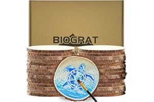 BIOGRAT Dischetti Dischi di Legno 6 cm 30 pz, (6-7 cm) Tronco Legno decorativo