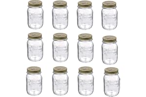 Bormioli Rocco Słoiki na przetwory Quattro Stagioni firmy Bormioli | 12-częściowy | pojemność 500 ml | średnica 8,5 cm | wysokość całkowita 14 cm | idealne do ANTIPASTI i CO, szkło, białe, 12 x 500 ml