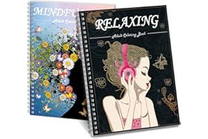 OSIMIG 2 Pack Adult Colouring Books for Women, Mindfulness Colouring Books for Adults, Anxiety Relief Colouring Books for Adults with 40 Motivational Quotes