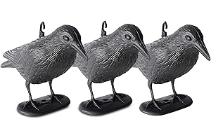 GARDIGO® Cuervo Ahuyenta-Palomas I Espantapájaros Antipalomas I 3 Unidades Ahuyentador Repelente para Pájaros, Gaviotas, Palomas I Espantapájaros para Jardines, Viviendas, Balcones, etc