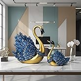 Xtore Hand Crafted Swan Pair Home Decor Figurine | Decorative Showpiece (Pack of 2, Blue)