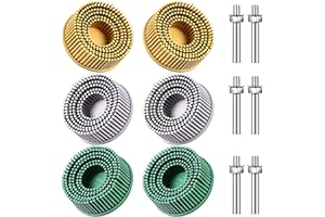 HONOSON 6 Stück 5,1 cm Borstenscheiben Körnung 50# 80# 120# mit 1/4 Zoll Schaft Befestigung Schleifmittel Beschichtung Entfernungsscheibe für Metall