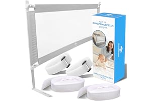 EVOLUCENT Bettgitter 200cm | Stabil ohne Verschrauben | Rausfallschutz für Boxspringbett und Elternbett | Bettschutzgitter mit Klett- und Klickgurten | Waschbares Mesh [1 Seitenteil]