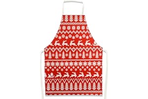 FLOFIA Grembiule Cucina Natale Grembiule Natalizio Natale Cuoco Cucina Ristorante Famiglia Barbecue Decorazione Festa di Natale Grembiule Natale per Adulti Unisex