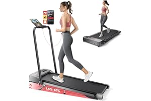 ACEZOE 2-in-1 Foldable Treadmill with 3-Level 10% Incline, Walking Pad for Home Small Office, Compact Portable Under Desk Treadmill with Handle,Dual LED Display, APP & Remote, 300 lbs Capacity