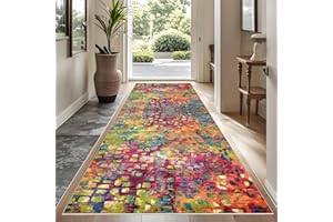 YUEAENK Rutschfeste Maschinenwaschbare Fußmatte 60 x 250 cm flurteppich läufer lang Flurteppich Wohnzimmer Teppich Küchenteppich Läufer für Eingang Küche Schlafzimmer Wohnzimmer, Schmutzfangmatte Innen