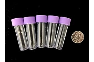 CONSUMABLES DIRECT 5ml Plastic Test Tubes vials Sample containers Powder Craft with Purple Screw caps (10)