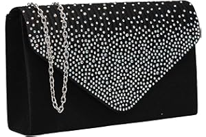 SwankySwans Abby Diamante Envelope Style Bag, Sac