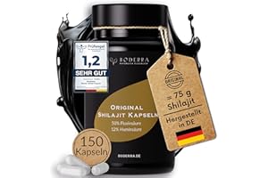 ‎BODERRA Original Mumijo Shilajit Kapseln, Hochdosiert 50.000mg pro Tag (50:1 Extrakt) 50% Fulvinsäure & 12% Huminsäure - Shilajit Resin, vegan & laborgeprüft - 100% aus dem Himalaya