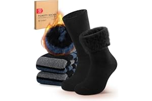 CLOSEMATE Calcetines Invierno Hombre Termicos Frío Extremo 2 Pares Gruesos Cálidos Acolchados Largos Algodón Antisudor Altos Suaves Cómodos