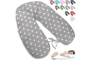 ‎EKM TRADE 170 cm XXL Nursing Pillow Pregnancy Pillow Support Pillow Side Sleeper Pillow 36 Colours Handmade 100% Cotton ekmTRADE