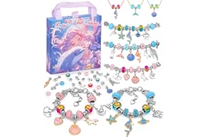 Tomylv Geschenke für Mädchen, Schmuck Basteln Mädchen 8 10 Jahre Armbänder Selber Machen Einschulung Mädchen Bastelset, Charm Armband Kit Kinder Spielzeug Mädchen Geschenke 5 6 7 8 9 10 11 12 Jahre