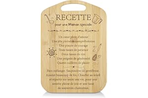 LUXHOMY Cadeau Maman, Cadeau Maman Noel Planche à Découper en Bambou Naturel, Cadeaux Mere Cuisine Original, Cadeaux Mère Anniversaire Original