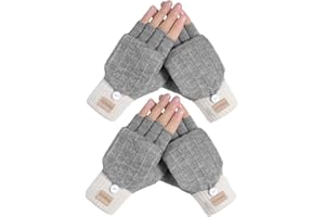 Suphigher 1/2 Pairs Gloves for Women - Fingerless Glove Women, Ladies Thermal Touchscreen Glove, Warm Soft Winter Gloves&Mittens