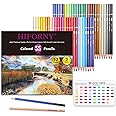 HIFORNY 55 Pack Colored Pencils Set for Adult Coloring,52 Colors Coloring Pencils with Extras,Artists Soft Core,Vibrant Color,Drawing Pencils Art Craft Supplies for Adults Beginners