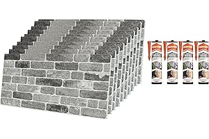 Izodekor - Lot de 10 panneaux muraux 3D en polystyrène - Avec 4 cartouches de colle Akfix 310 incluses pour la fixation - Chemin de gris