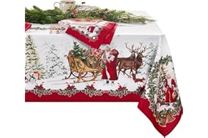 Elrene Home Fashions Villeroy & Boch fantazyjny świąteczny obrus z zabawkami, prostokątny, 152 cm x 365 cm, wielokolorowy