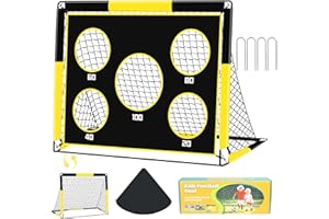 Gofady 2-in-1 Fußballtor für Kinder, 150 * 120cm, Tragbares & Stabiles Fussballtore mit 5 Zielbereichen, 4 Erdanker und 1 Tragetasche, Stabil für Garten, Park, Strand