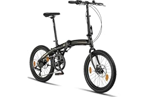 Licorne Bike Phoenix 2D Cross Bicicleta plegable de aluminio de 20 pulgadas, freno de disco, bicicleta plegable para hombre y mujer, 7 marchas, marco de aluminio