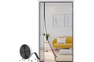 fowong Aktualisierte Linke Rechts Öffnung Fliegengitter Tür Magnet 90x210 cm, Insektenschutz Fliegenvorhang mit Selbstklebendes Klettband für Balkontür Ohne Bohren, Unbehinderte Ansicht