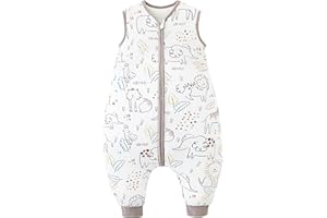 Chilsuessy Baby Sleeping Bag with Legs, 2.5 Tog All-Season (CPC Certification) Sleeveless Sleeping Bag for Infants, Children, Happy Zoo, 90 cm, Baby Height 100–110 cm