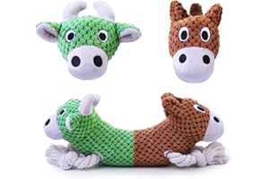 LEGEND SANDY Juguete para perros para masticadores agresivos, juguetes chirriantes para perros grandes, juguete para perros de tira y afloja para mantenerlos ocupados, animales de peluche para razas
