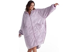 BEDSURE Koc z rękawami, bluza z kapturem, koc z rękawami i kapturem, bardzo miękka bluza z kapturem, koc do noszenia na całe ciało jako koc do oglądania telewizorów