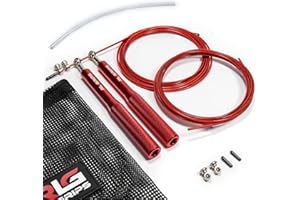 RLG RL GRIPS RL Grips® Comba Crossfit de Aluminio con Mango Antideslizante - Comba de Velocidad con Cable de 2 mm - Cuerda de Saltar para Cardio Jump Rope Gym